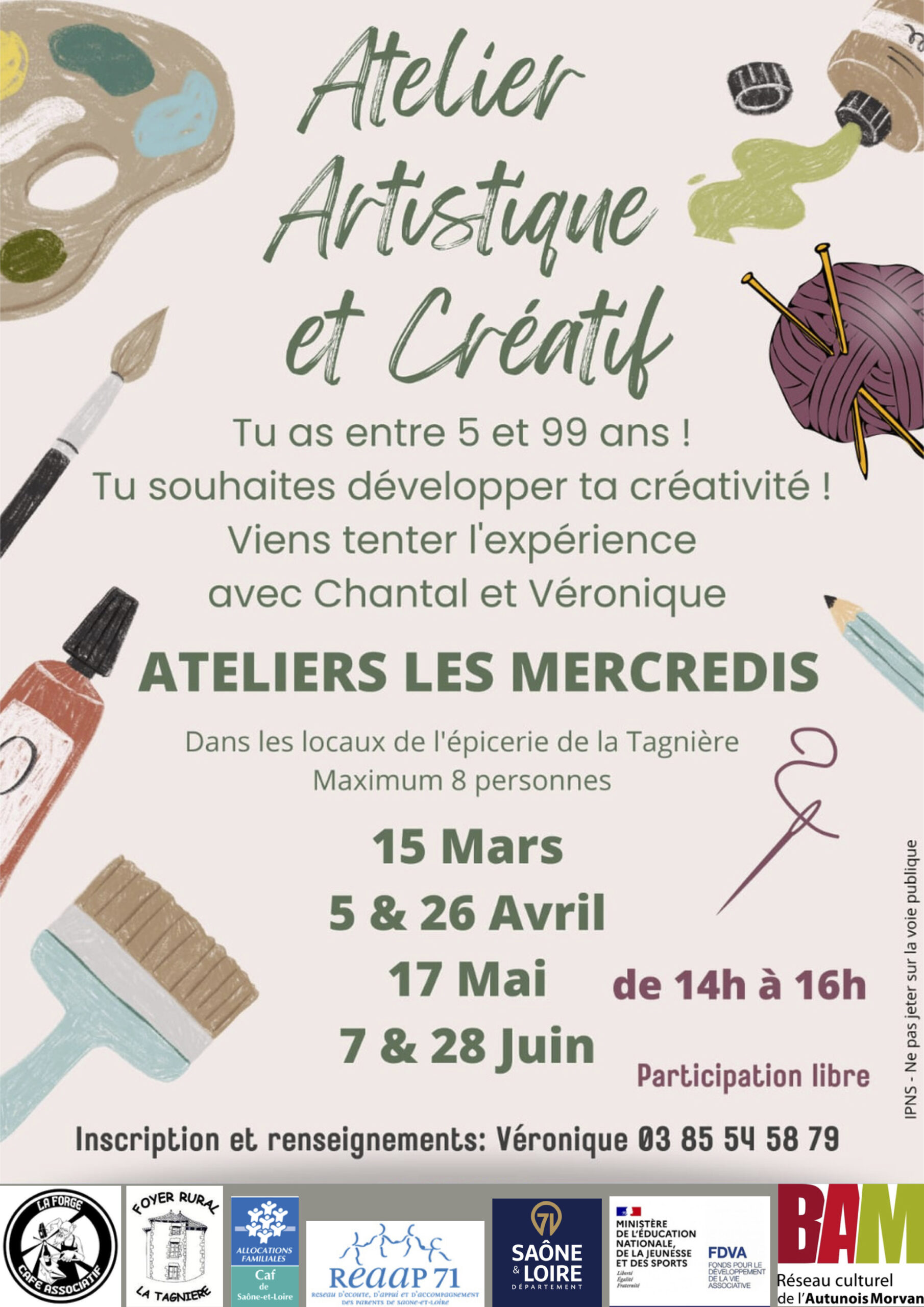 Atelier artistique et créatif à La Tagnière
