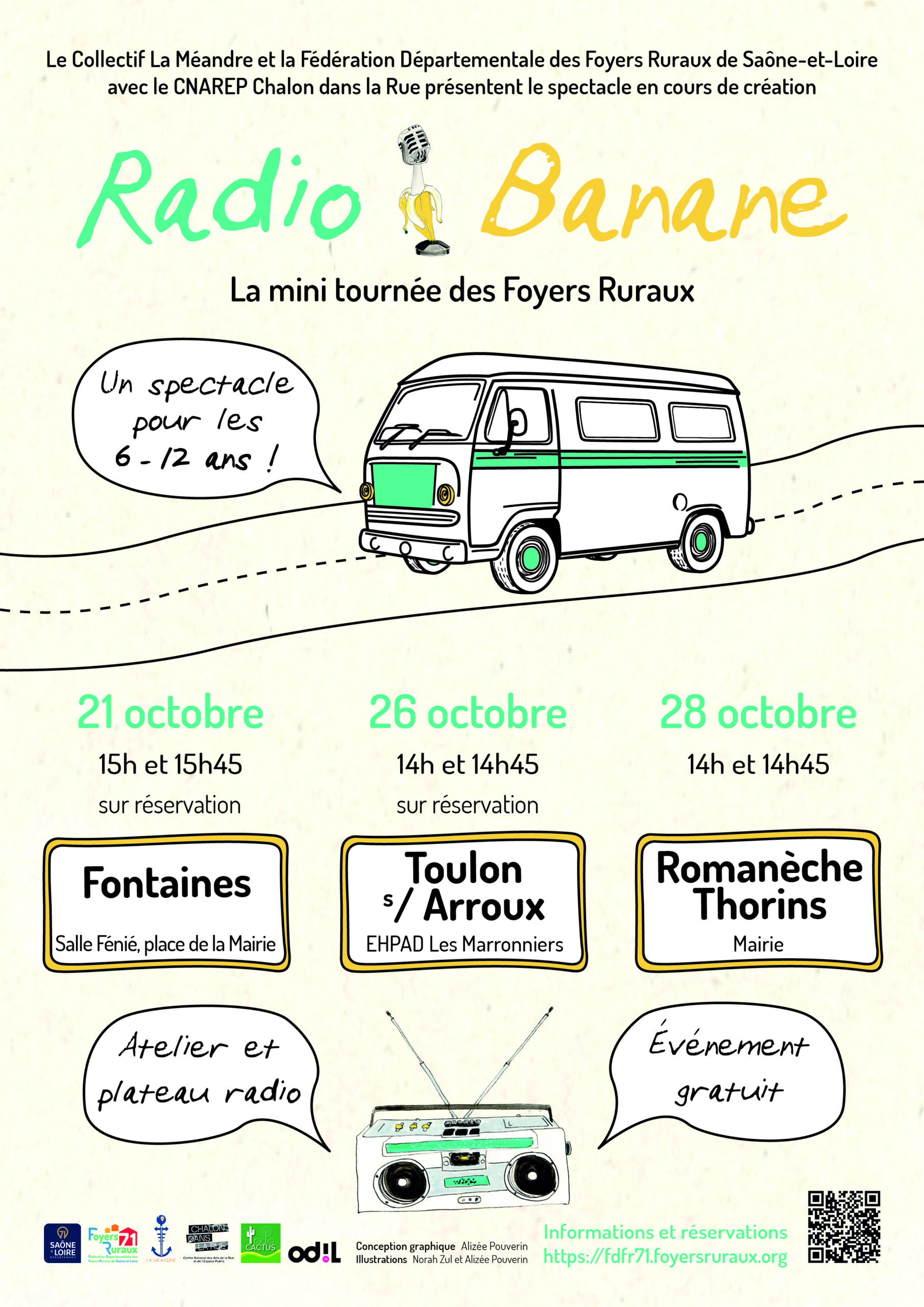 Radio Banane, la mini tournée dans les Foyers Ruraux à Romanèche-Thorins