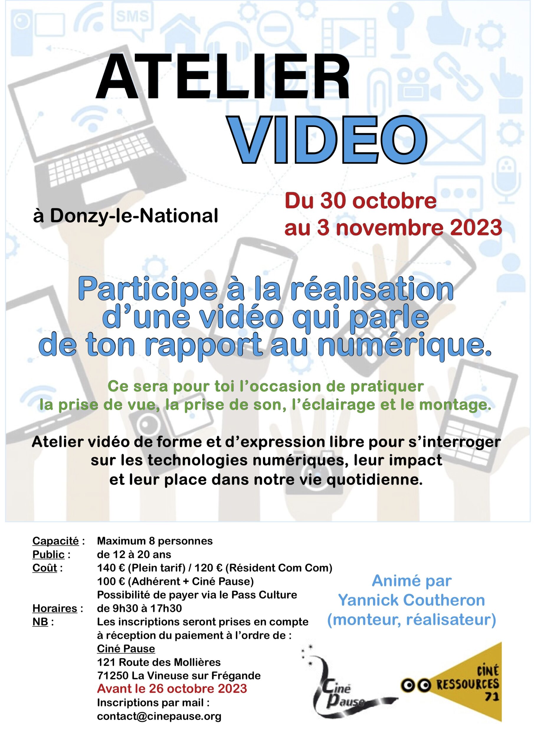 Atelier vidéo pour les 12-20 ans à Donzy-le-National