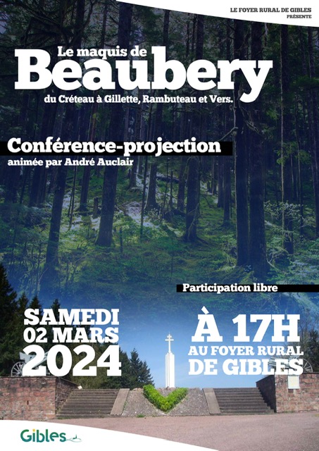 Conférence-projection sur le Maquis de Beaubery à Gibles