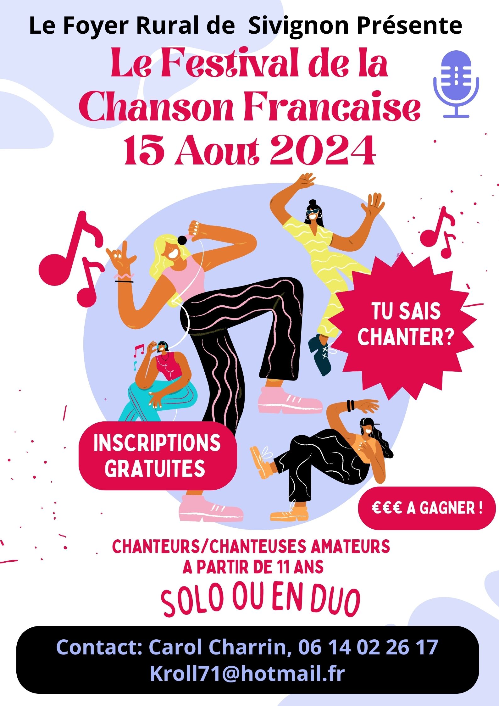 Festival de la Chanson Française à Sivignon : inscrivez-vous !