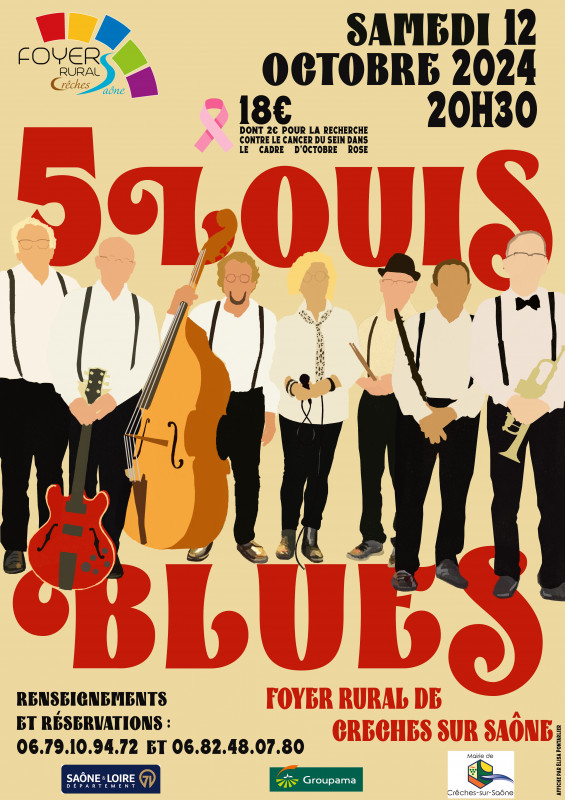 Soirée musicale avec 5 Louis Blues à Crêches-sur-Saône