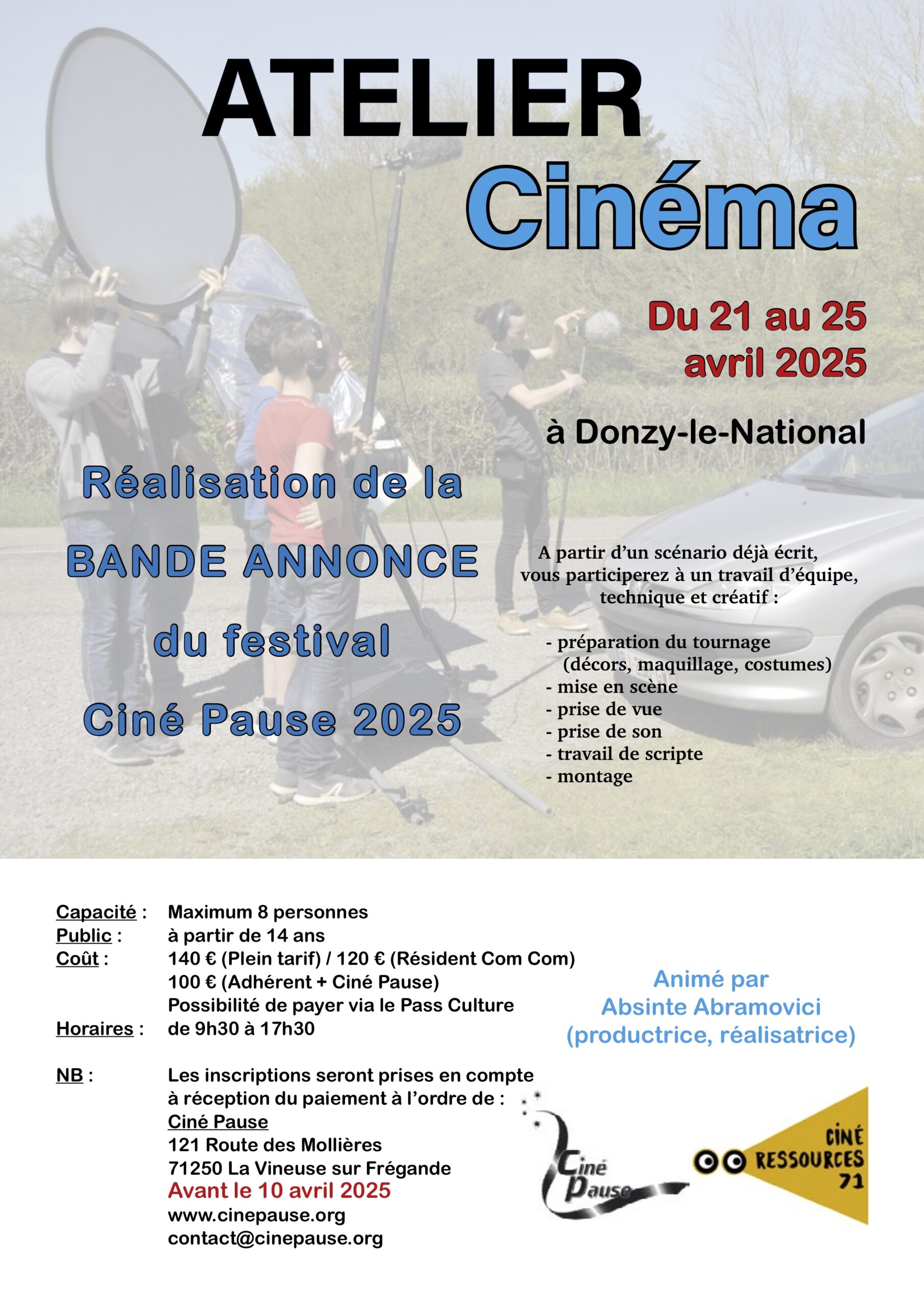 Stage réalisation bande annonce à Donzy-le-National