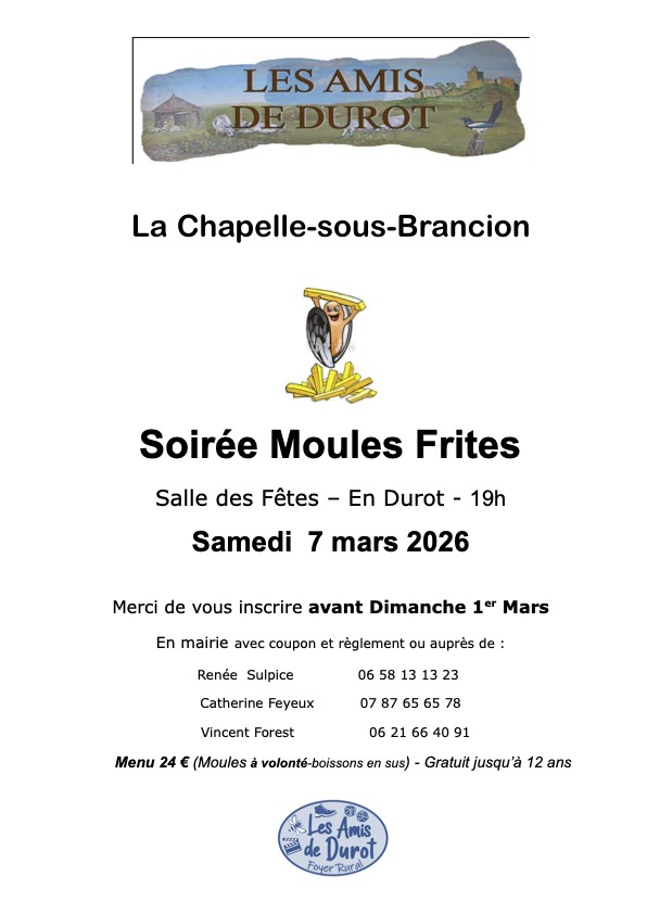 Soirée moules frites à La Chapelle sous Brancion